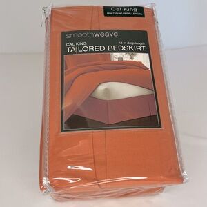 Cal King Bedskirt, Clay Terra Cotta Orange 72 x 84- NEW